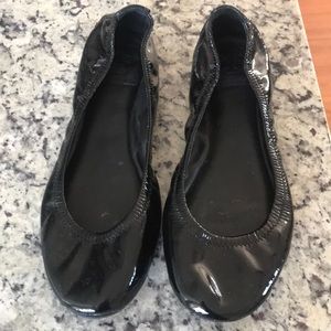 Tory Burch black patent flats 9 1/2
